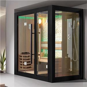 Touch Control Intelligent Luxury Sexks Wet Steam Dry Sauna Rooms 4 Person  HS-SR14047