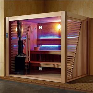 Luxury Large Glass Cedar Wood Sauna Room 6 People  HS-SR15023