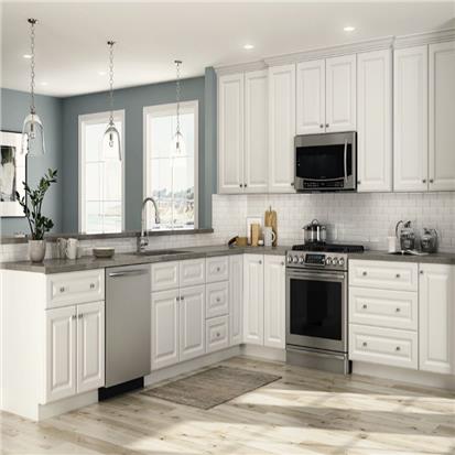 Modern home kitchens cabinet design of white pvc membrane wood board modular kitchen cabinets  HS-KC40