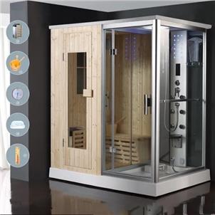 1 Person Dry and Wet Steam Sauna Room/ Wood Steam Sauna Room/ Sauna and Steam Combined Room  HS-SR0137