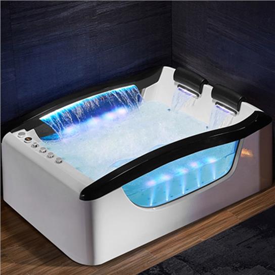 2 Person Indoor Acrylic Transparent Free Standing Whirlpool Bath Tub Bathtub  HS-A9019