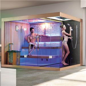 Indoor with Overhead Shower Sliding Door Steam Sauna Dusche Combination  HS-SR138802