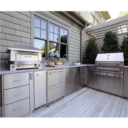 House residential villa 304 stainless steel modular kitchencabinet custom design modern outdoor 304ss kitchen cabinets  HS-KC232