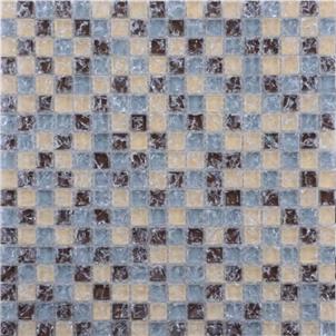 Blue Glazed Glass Mosaic Tile Customized Size PY021
