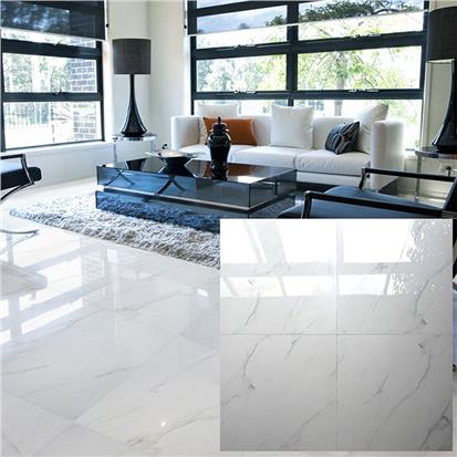 White Polished Ceramic Floor Tile 600 x 600mm HB6253