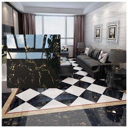 Black Polished Ceramic Floor Tile 600 x 600mm HS619GN