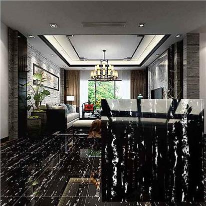 Black Polished Ceramic Floor Tile 600 x 600mm HS629GN
