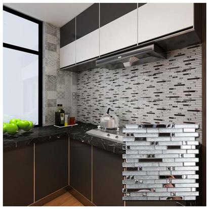 Silver Grey Polished Glass Mosaic Tile 300 x 300mm MY173