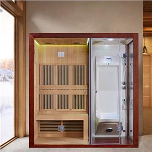 Electronic Digital Touch Control Finnish Wood Double Infrared Sauna Bath Wooden Room  HS-1600SR2