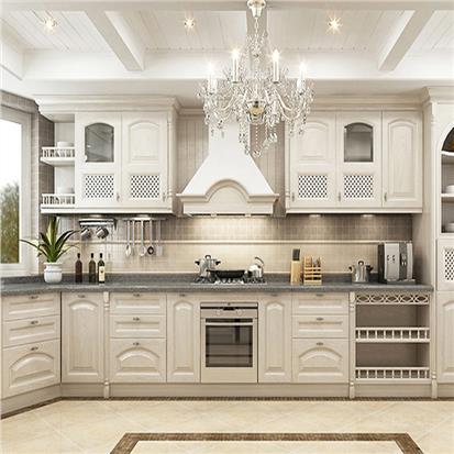 Custom made complete wood cupboard kitchen cabinet set design luxury white pvc board kitchen cabinet  HS-KC07