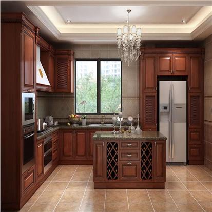 Modern european classic cabinet designs custom high end luxury solid wood kitchen island cabinets with granite countertops  HS-KC101