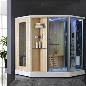 Diamond Tray Steam Shower Room Finland Solid Wood Luxury Sauna  HS-SR079