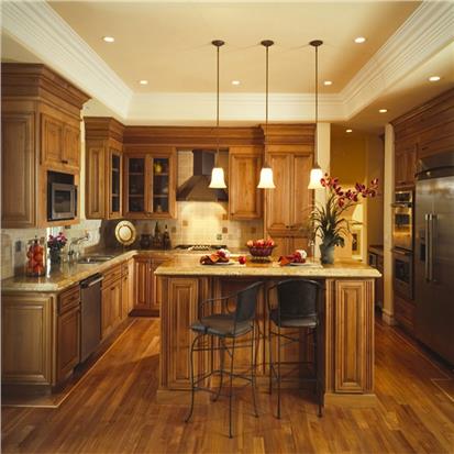 Classic painted solid wood kitchen cabinet designs custom made small teakwood kitchen cabinets with countertop  HS-KC189