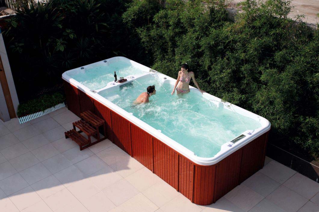 Garden Whirlpool Outdoor Swimming Pool Acrylic Container Large Jacuzzi  Swimming Massage Endless Swim SPA Pool - China Mini Swimming Pool and Mini  Outdoor Swimming Pool price