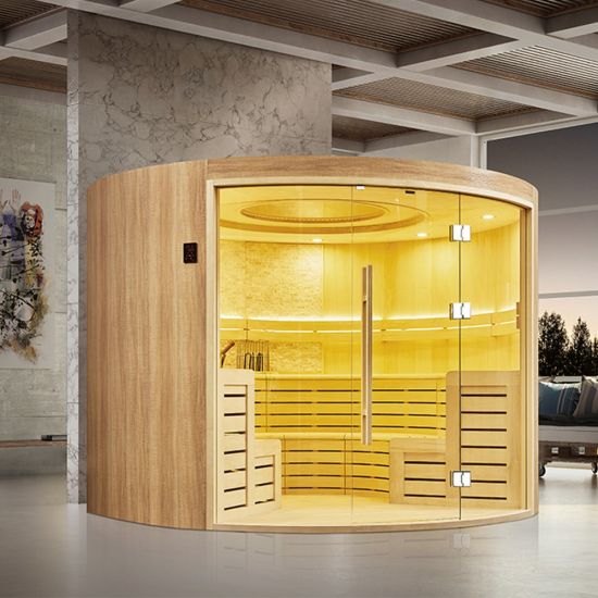 Hanse Familial 4-8 Person Dry with Glass Cabine De Sauna Preo Russian Sauna Room for Family