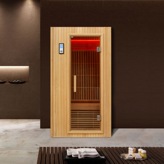 One Person Use Indoor Infrared Sauna Room Wood