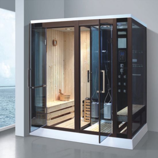 Indoor 1 Person Wet Sauna and Enclosure Shower Wood Steam Sex Sauna Box Room