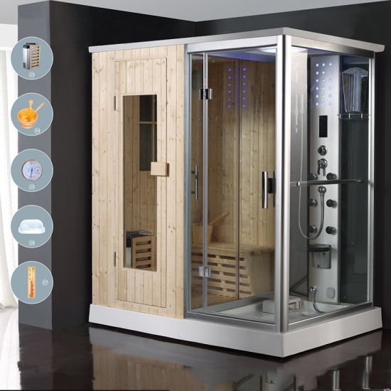 Home Use Finland Wood Steam Sauna Shower Room for Sale