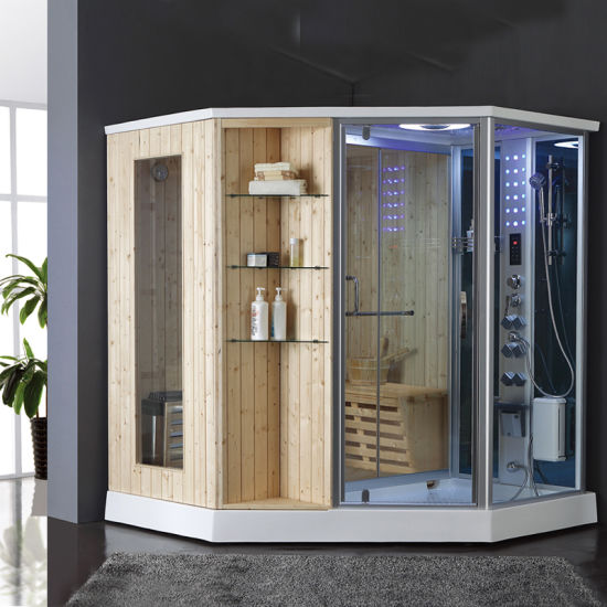 Diamond Tray Steam Shower Room Finland Solid Wood Luxury Sauna
