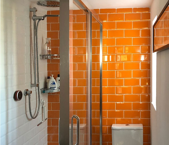 orange wall floor tiles