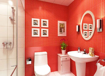 red wall floor tiles